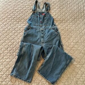 Dickies Men's Denim Bib Overalls 32x32 Blue Workwear Carpenter Style